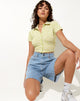 Bild von Wuma Cropped Shirt in Grün Geo Retro
