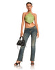 Abbildung von Tinimi Crop Top in Drape Pailletten Limettengrün