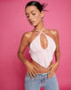 Bild von Domre Crop Top in Babyrosa Silber Nieten Hotfix