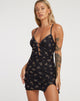 IMAGE OF Yakinta Minikleid in Femme Floral Schwarz und Gold