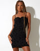 Image of Yala Minikleid in Schwarz mit Blumenflock