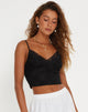 Bild von Yecaca Crop Top aus Spitze Schwarz