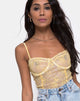 Image of Yecal Transparentes Mieder aus Spitze in Pastell Lemon
