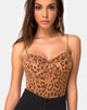 Bild von Yecal Sheer Mieder in Tierflock Tan Braun