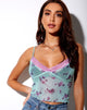 Bild von Yenika Crop Top in Flieder-Rose-Khaki mit Spitze