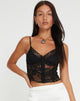 Bild von Yenko Crop Top aus Spitze Schwarz