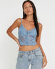 Bild von Yenko Crop Top in Lace Blue