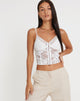 Bild von Yenko Crop Top aus Spitze Elfenbein