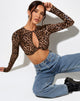 Bild von Zen Crop Top in Nacht Leopard Braun