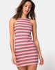 Bild von Zena Bodycon Kleid in 70s Streifen Rosa Horizontal