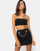 Image of Zenda Bodycon-Rock in Schwarz mit Silberkette
