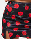 Satin Stretch Leiste Rose Schwarz