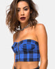Bild von Zipshi Cropped Top in Tartan Blau