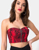 Bild von Zipshi Crop Top in Schlangenrot