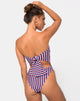Bild von Zolly Cutout Badeanzug in Triple Stripe