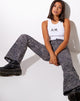Image of Zoven Flare Hose aus abstraktem Kroko Schwarz