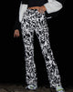 Image of Zoven Flare Hose in Wrapped Gothic Large Schwarz und Weiß