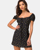Image of Zudema Minikleid in Pretty Petal Schwarz