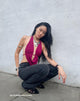 Bild von Nindita Neckholder Crop Top in Magenta Violett