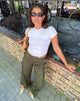 Bild von Shyla Cropped Tee in Weiß mit schwarzer Naht