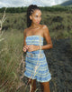 Bild von Takiyo Mini Dress in Colourpop Check Grün und Blau