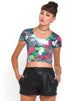 Bild von Motel Tabby Crop in Pink Southern Floral Highlight Print