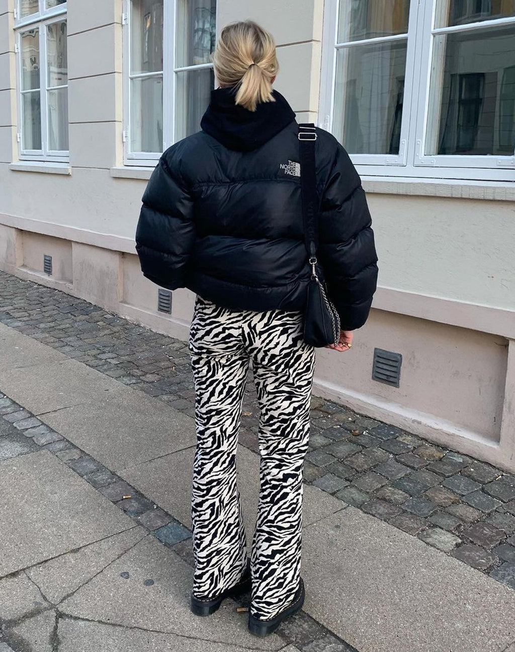 Zoven Hose in 90's Zebra Schwarz und Weiß