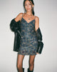 Bild von Dammy Mesh Mini Dress in Tonal Blue Paisley