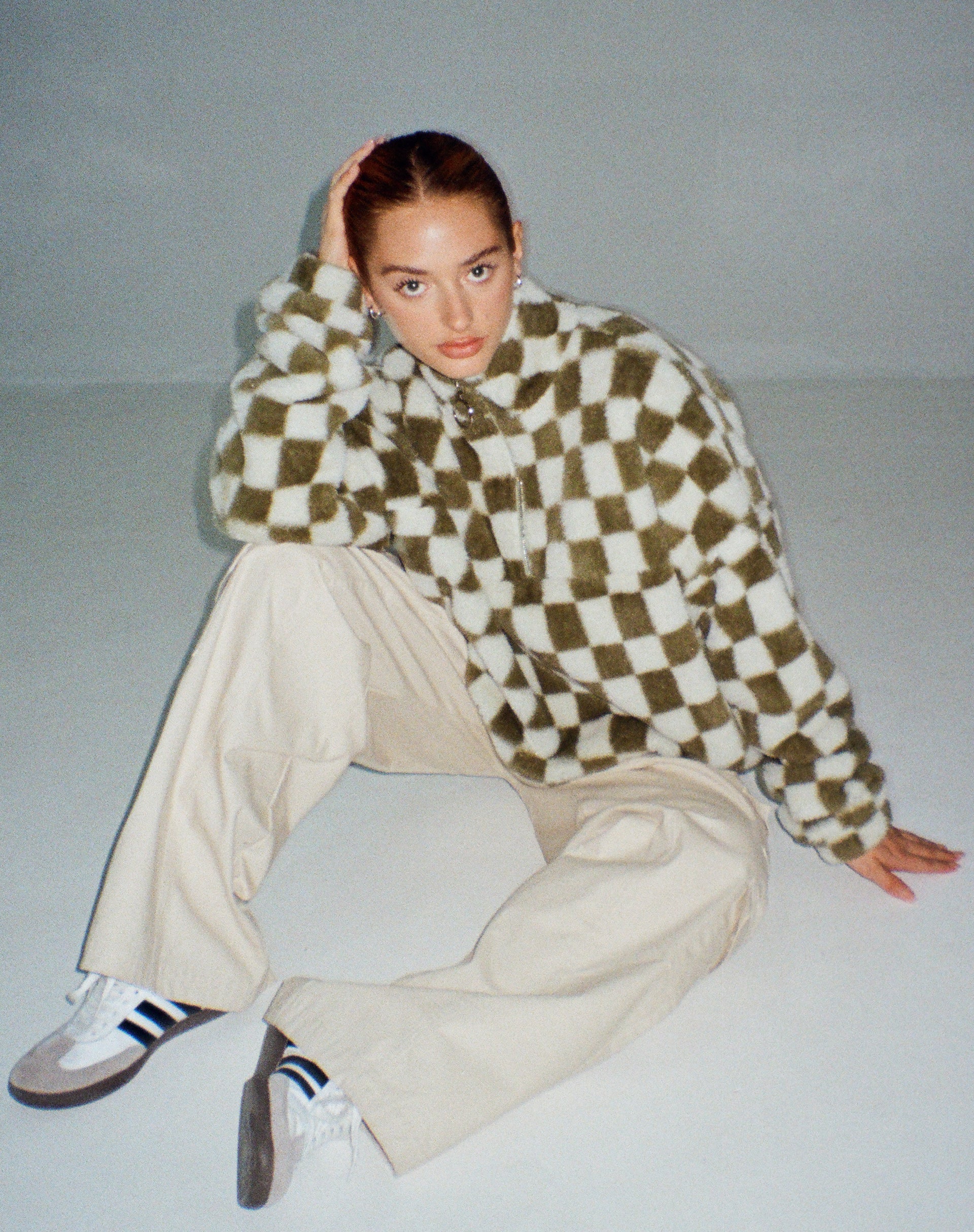 Image of Nero Jacke in kariertem Salbei