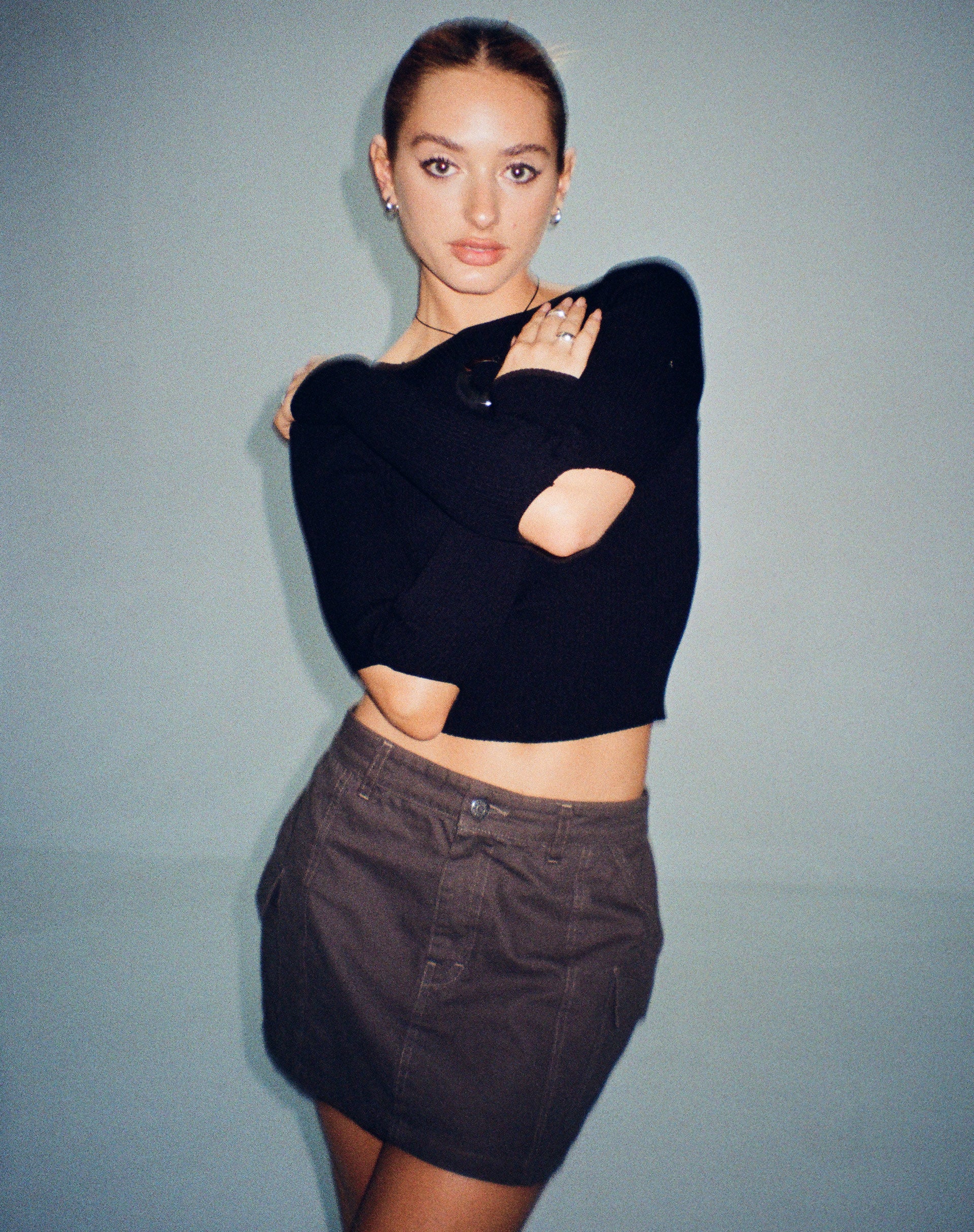 Bild von Tayon Langarm-Top in Schwarz
