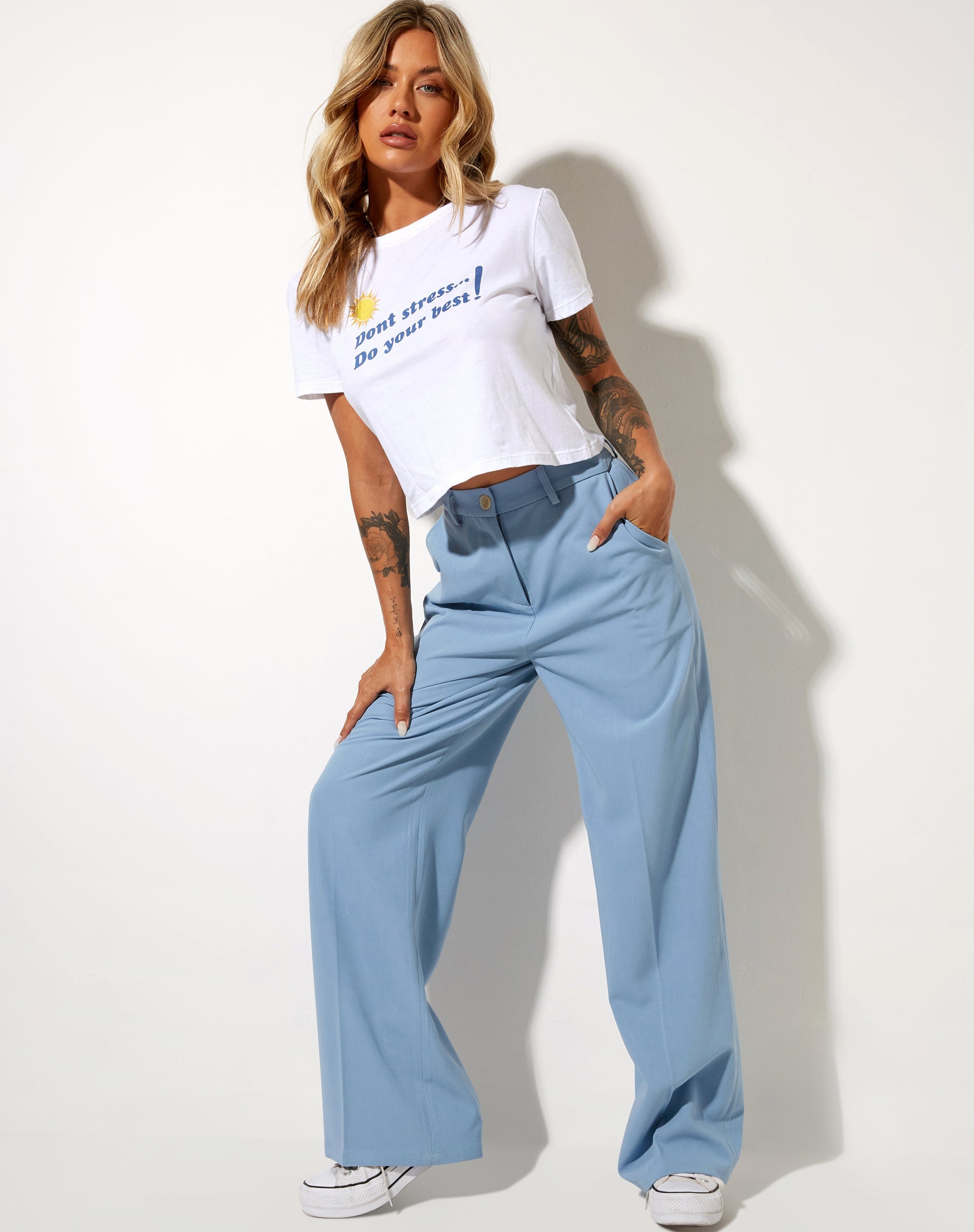 Image of Abba Straight Leg Hose in Tailoring Blau