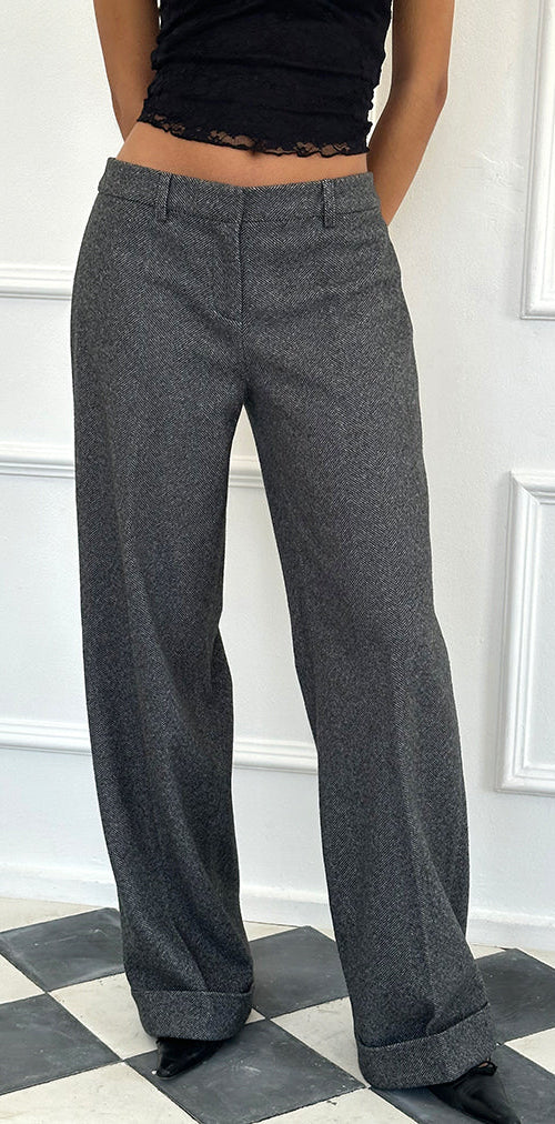 Image of Abdel Maßgeschneiderte Hose aus Kunstwolle in Anthrazit