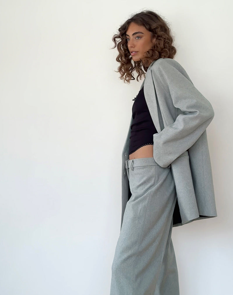 Image of Abdel Maßgeschneiderte Hose aus Kunstwolle in Grau