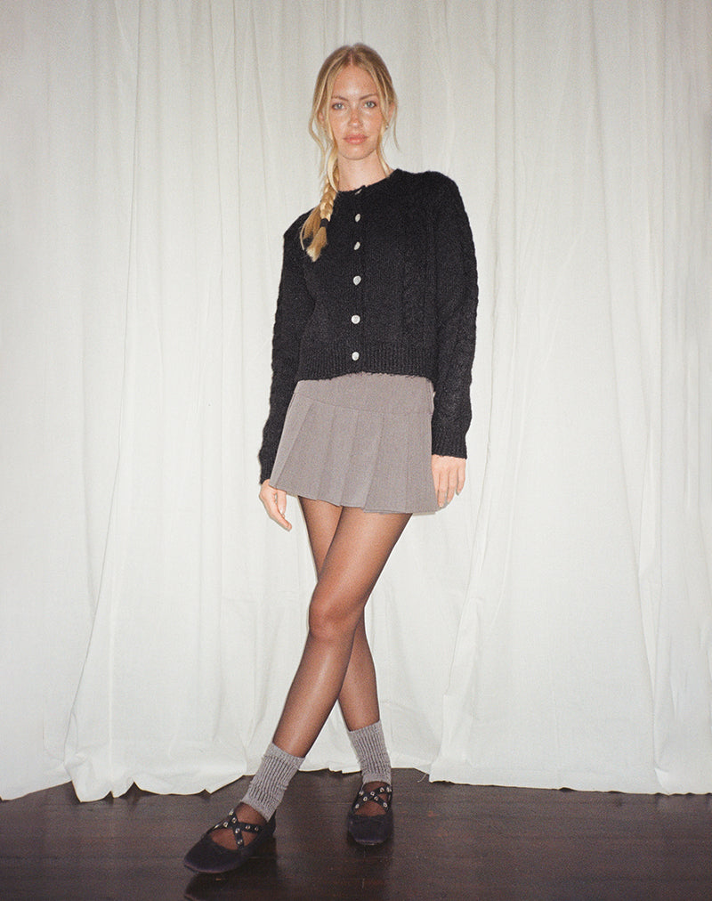 Image of Abelia Kabelstrickjacke in Schwarz