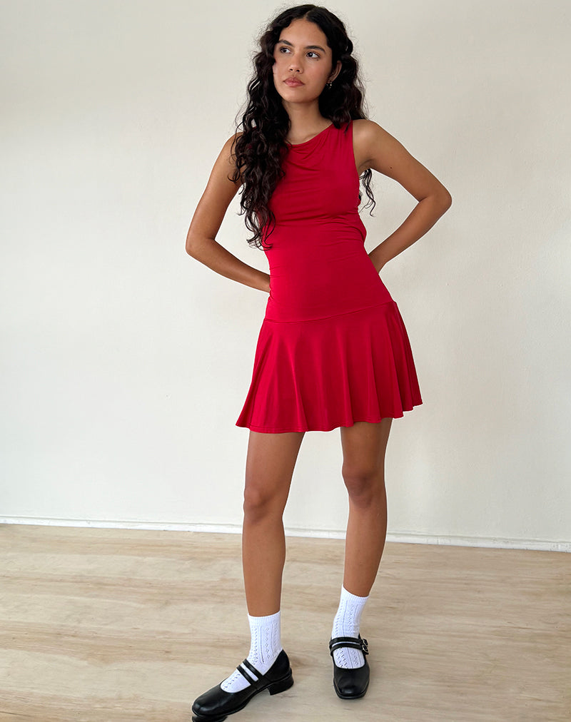 Image of Abreille Minikleid mit offenem Rücken in Slinky Rot