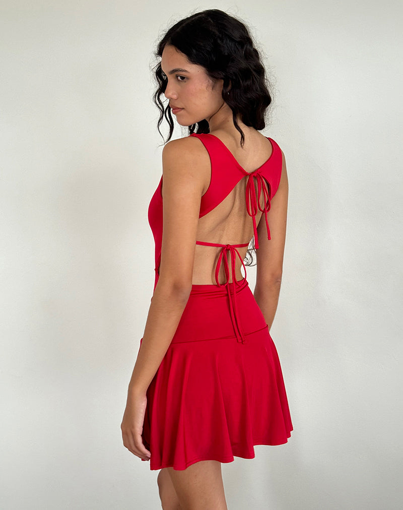 Image of Abreille Minikleid mit offenem Rücken in Slinky Rot