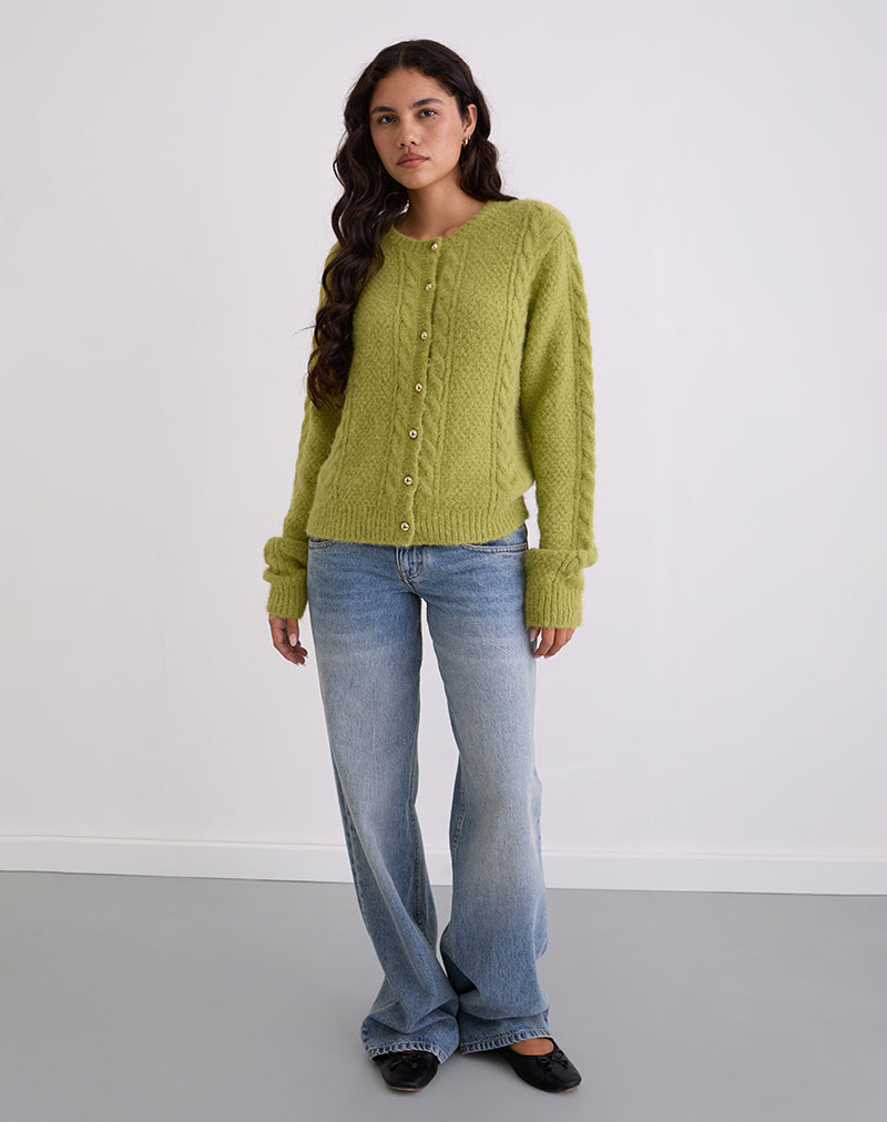 Image of Aceso Strickjacke in leuchtendem Chartreuse