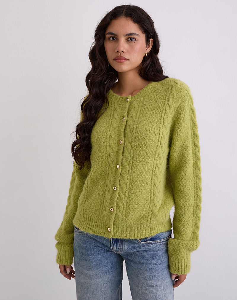Image of Aceso Strickjacke in leuchtendem Chartreuse