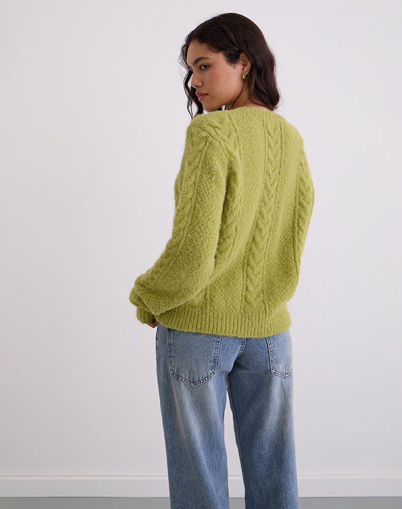 Image of Aceso Strickjacke in leuchtendem Chartreuse