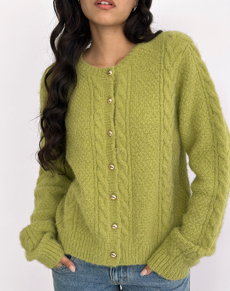 Image of Aceso Strickjacke in leuchtendem Chartreuse