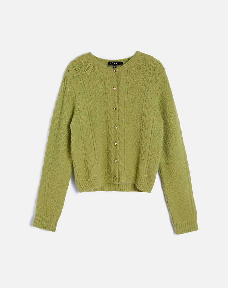 Image of Aceso Strickjacke in leuchtendem Chartreuse