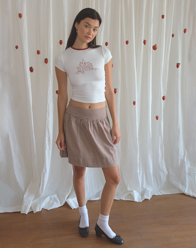 Adinda Midirock aus Mini-Gingham Braun