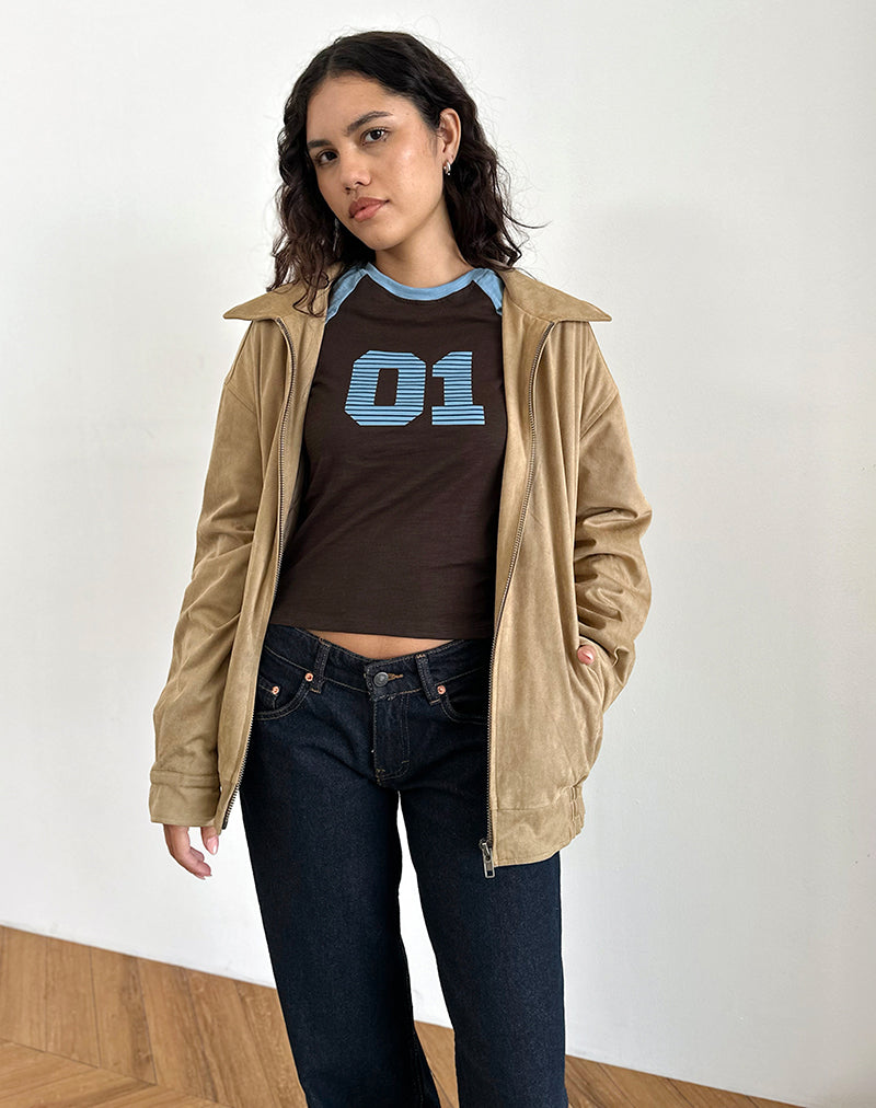 Image of Agneta Tee in Kombination von Schokoladenbraun und Aschblau