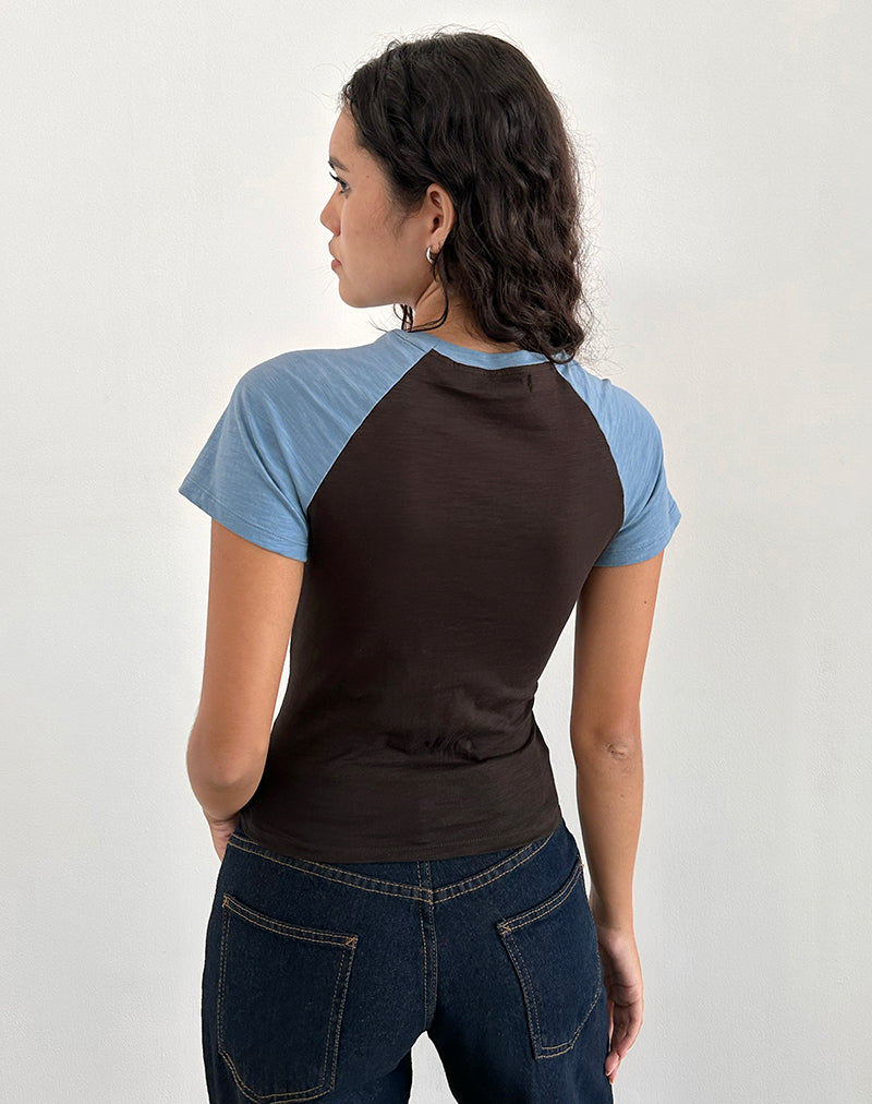 Image of Agneta Tee in Kombination von Schokoladenbraun und Aschblau