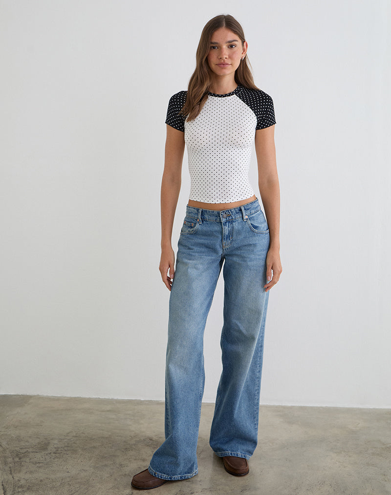 Bild von Agneta Tee in Weiß und Schwarz mit Mikro-Polka-Print