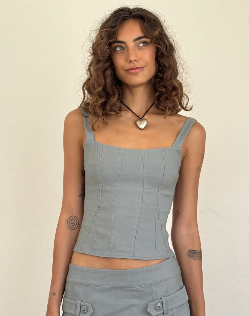 Bild von Ailsa Tie Back Top in Grau