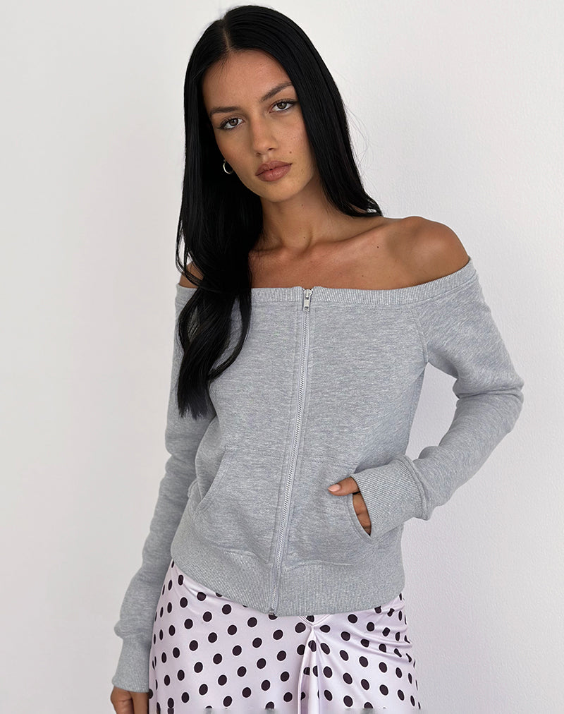 Bild von Airazo Bardot Pullover in Grau meliert