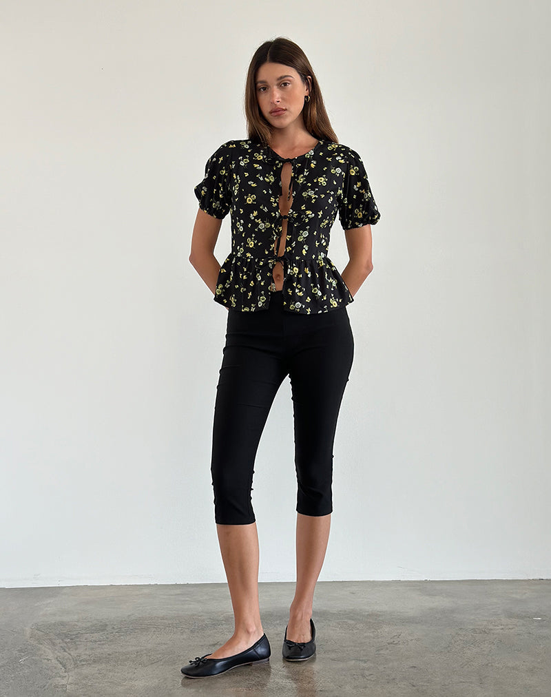 Image of Ajasi Bluse in Lemon und Lime Schwarz
