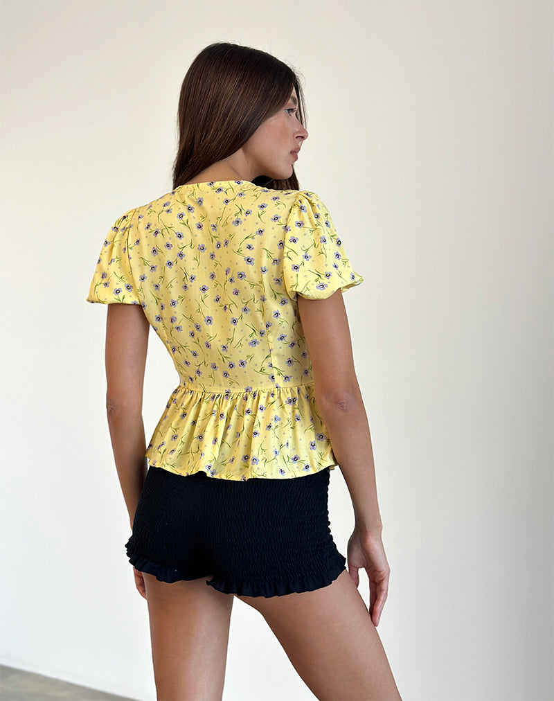 Image of Ajasi Bluse in Wild Flower Lemon Drop