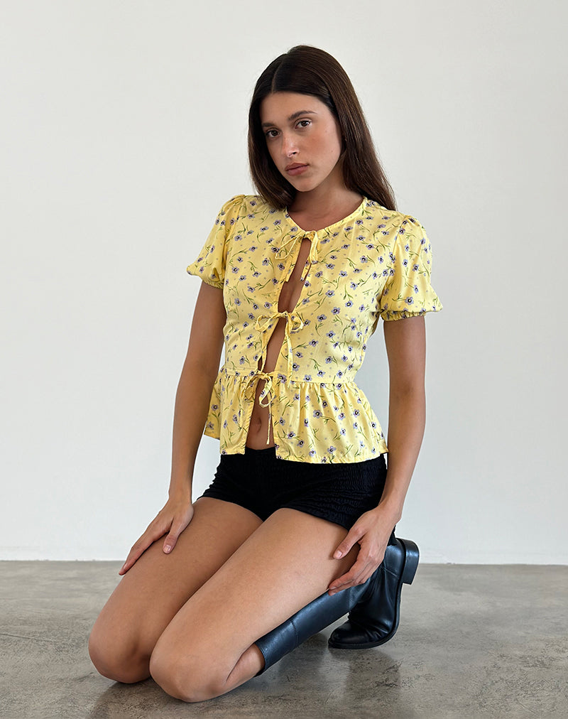 Ajasi Bluse in Wild Flower Lemon Drop